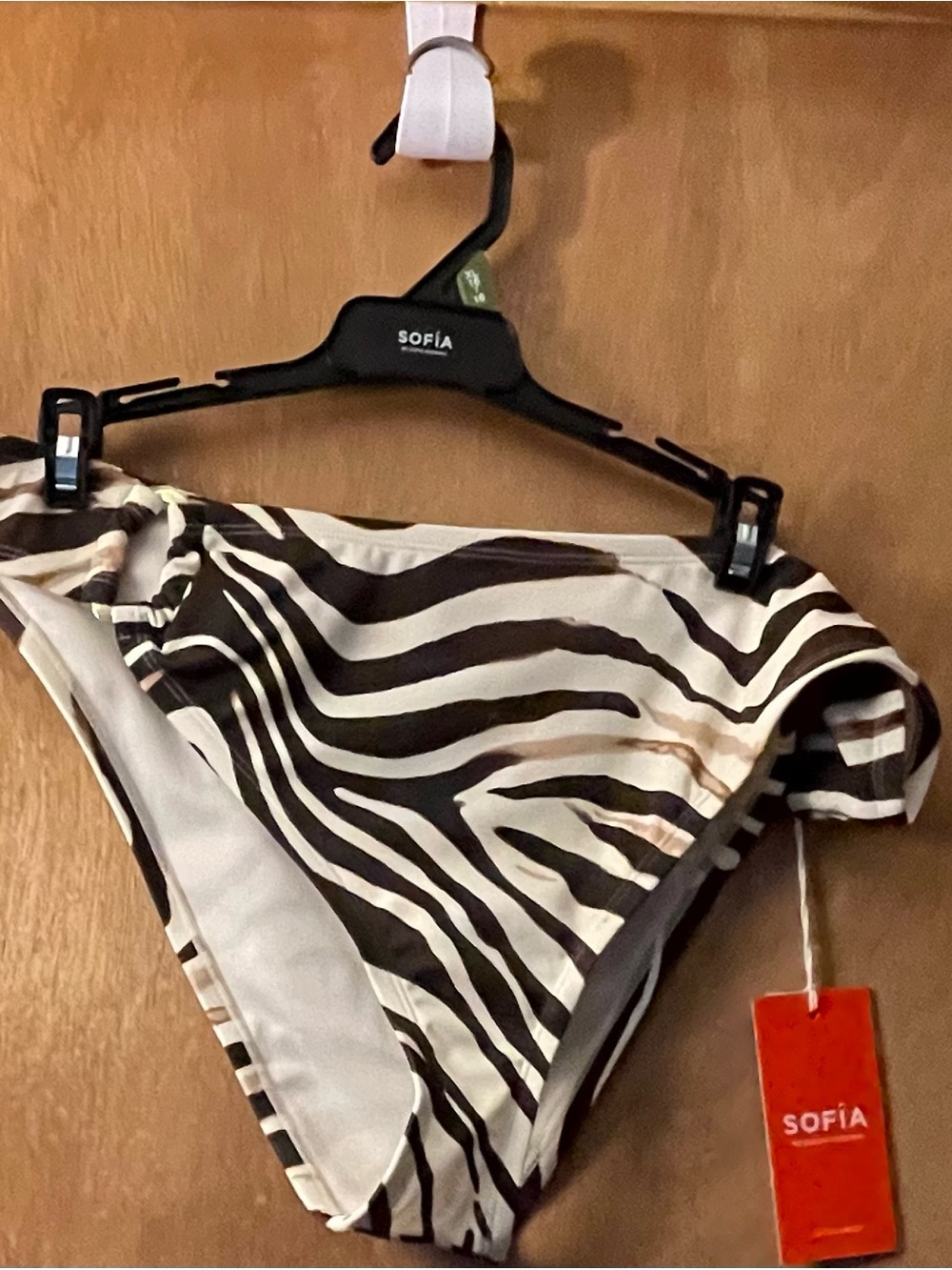 sofia by sofia vergara Brown and White Zebra Print Bikini Bottoms
